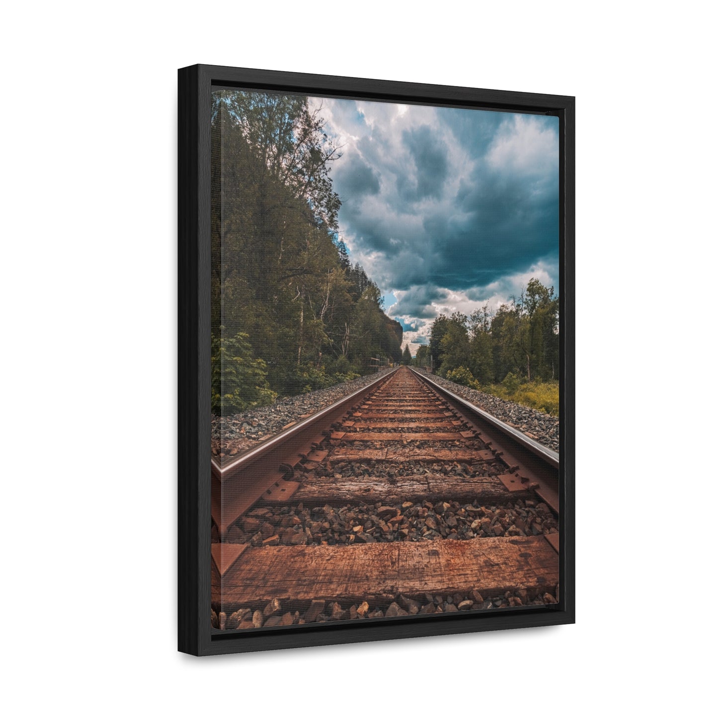 Oregon Train Tracks - Gallery Canvas Wraps, Vertical Frame