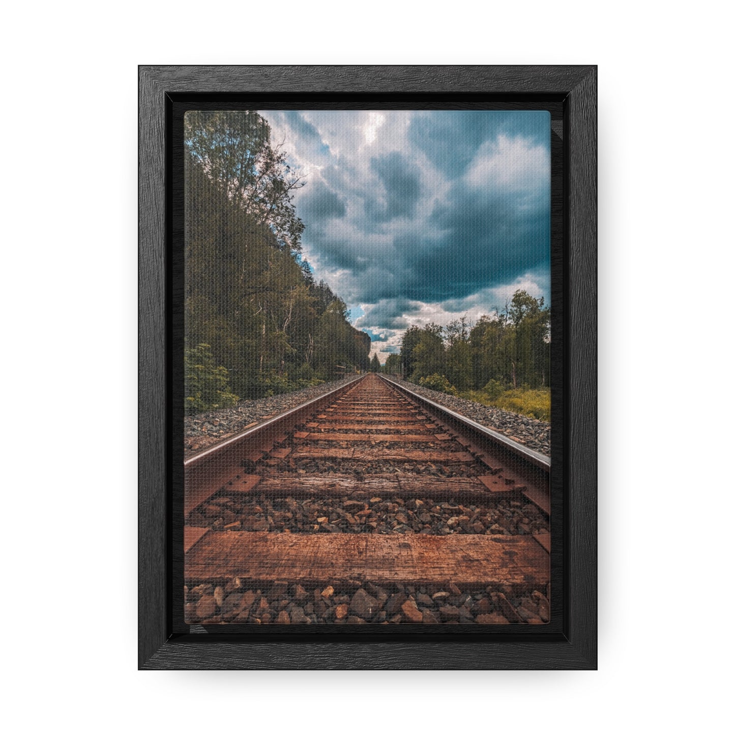 Oregon Train Tracks - Gallery Canvas Wraps, Vertical Frame