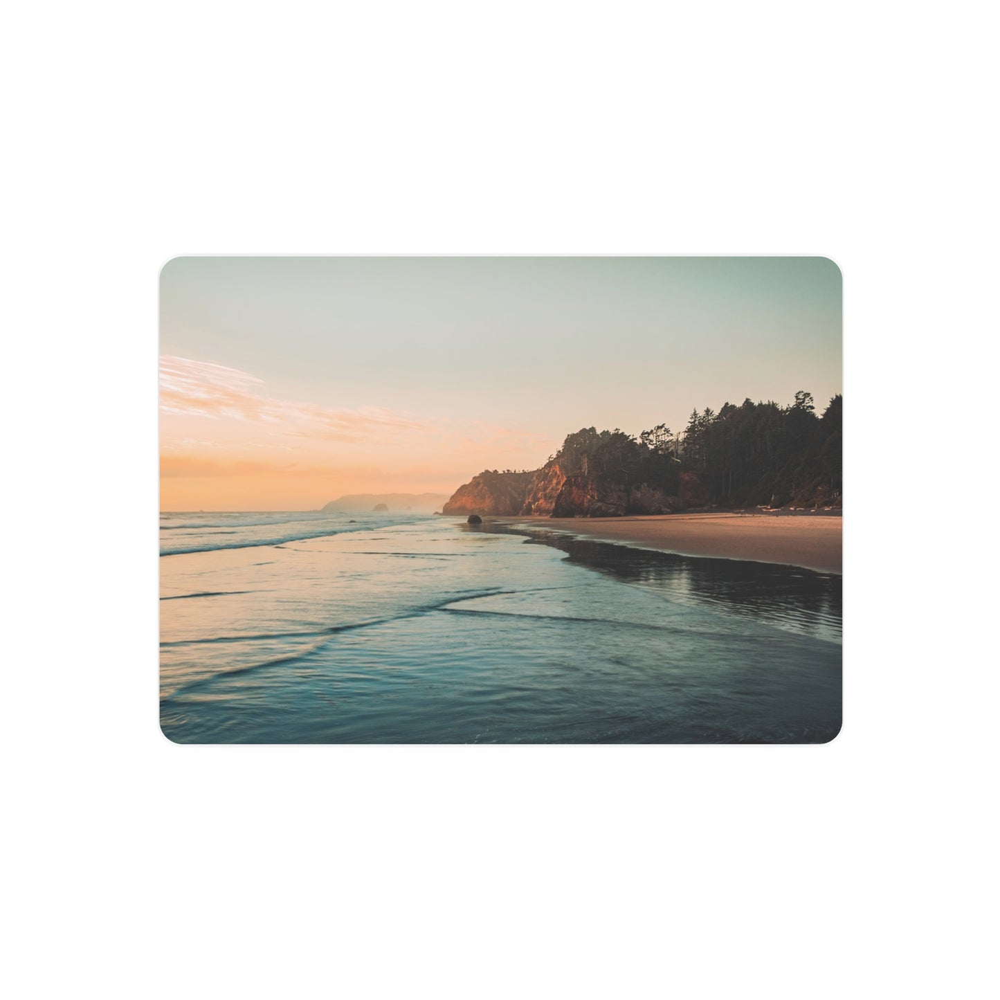 Oregon - Hug Point Sunset - Metal Art Sign