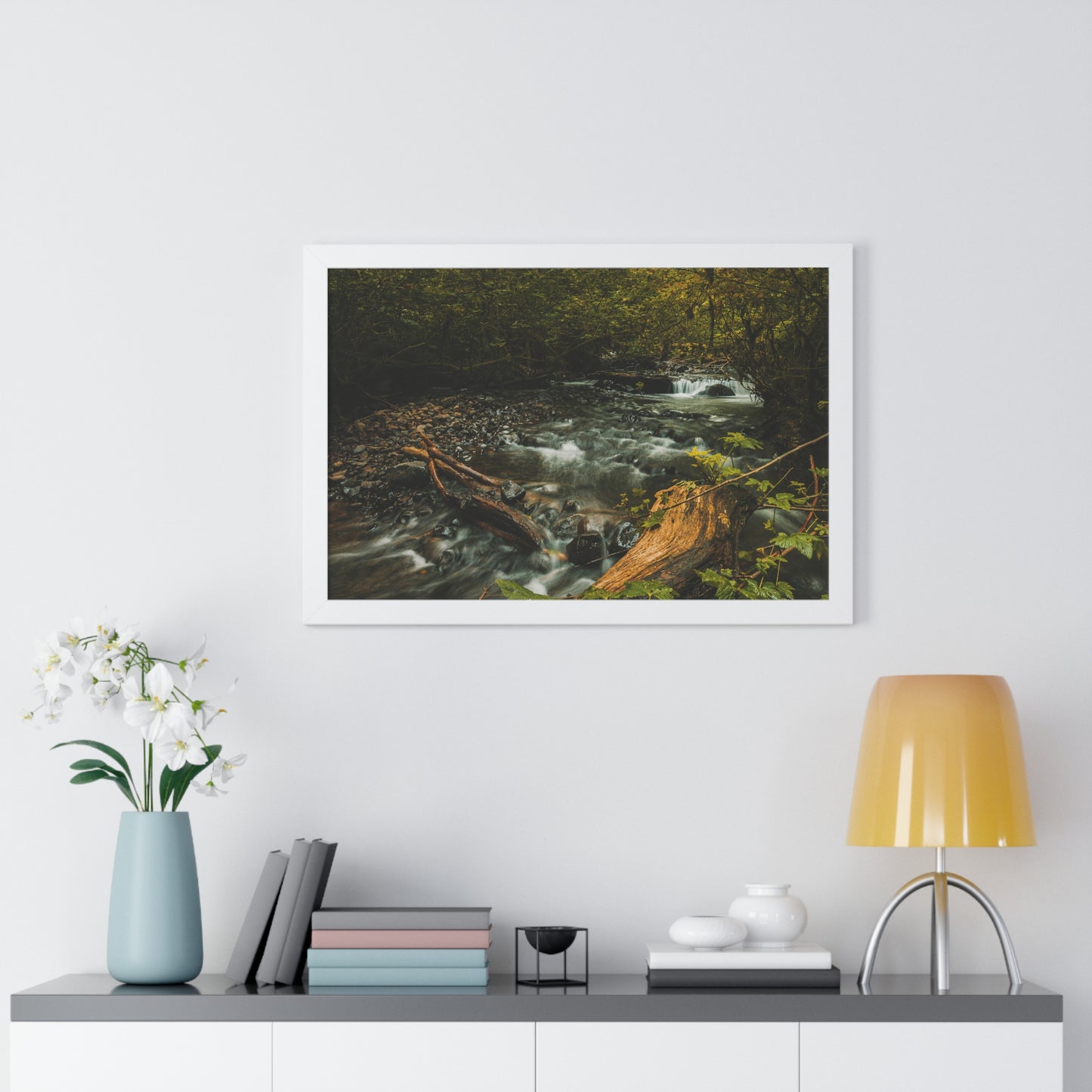 Oregon - Latourell Falls Small Creek - Framed Horizontal Poster