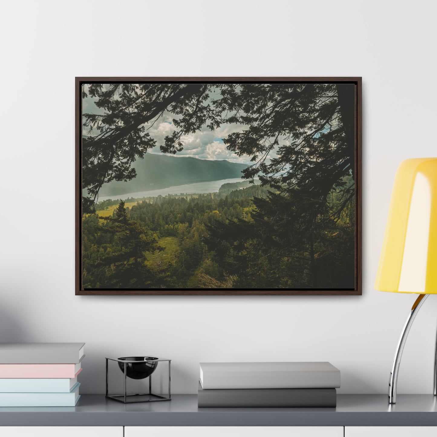 Washington - The Gorge Peak Through - Gallery Canvas Wrap, Horizontal Frame