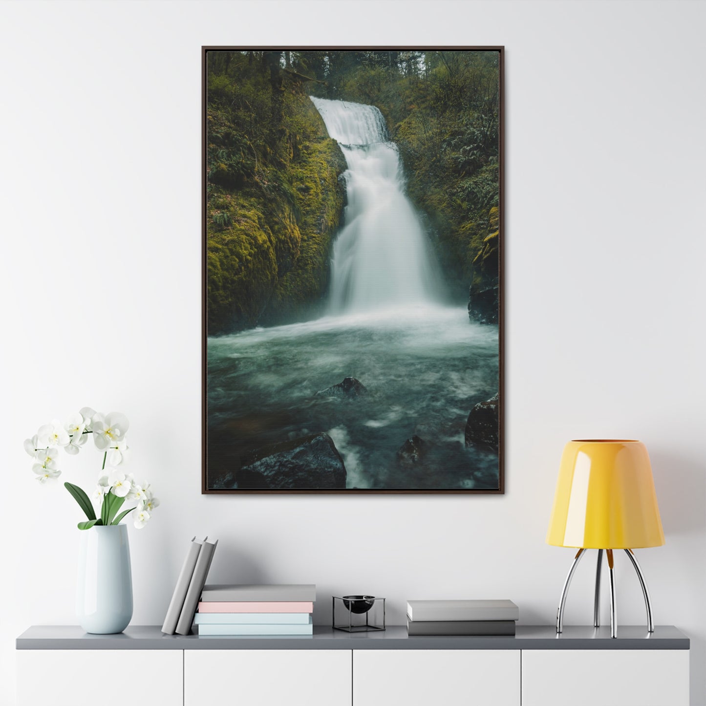 Oregon - Bridal Veil Falls - Gallery Canvas Wraps, Vertical Frame