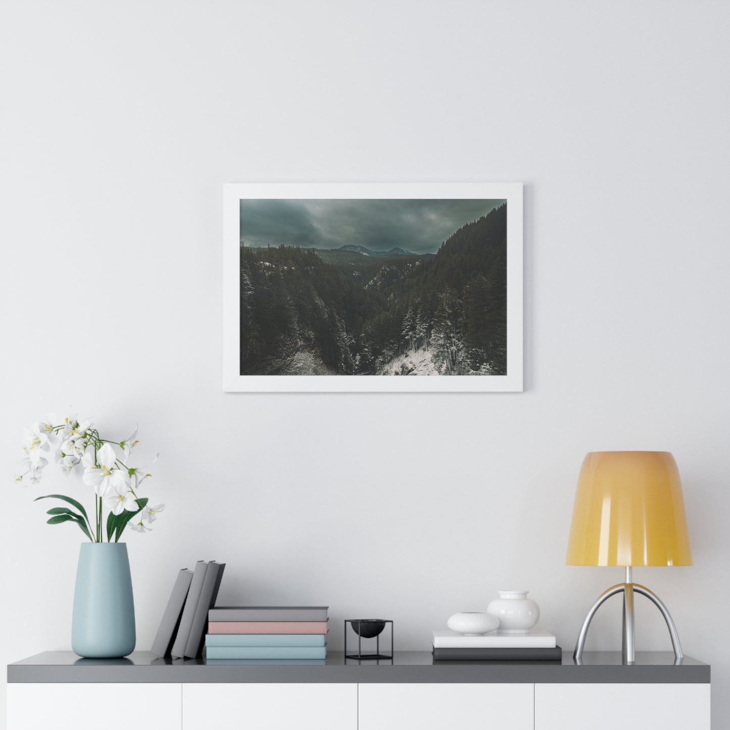 Oregon - Salt Creek Falls View Point - Framed Horizontal Poster