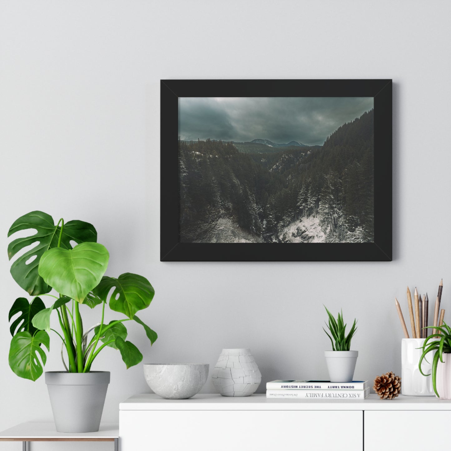 Oregon - Salt Creek Falls View Point - Framed Horizontal Poster