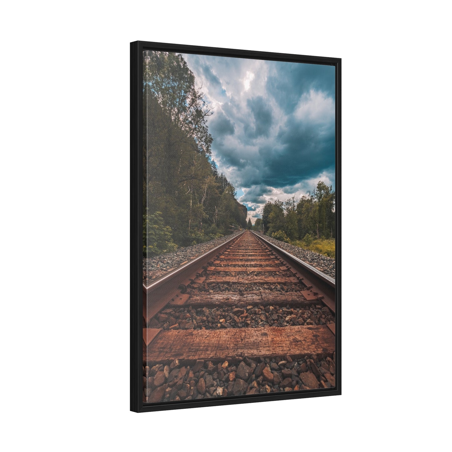 Oregon Train Tracks - Gallery Canvas Wraps, Vertical Frame