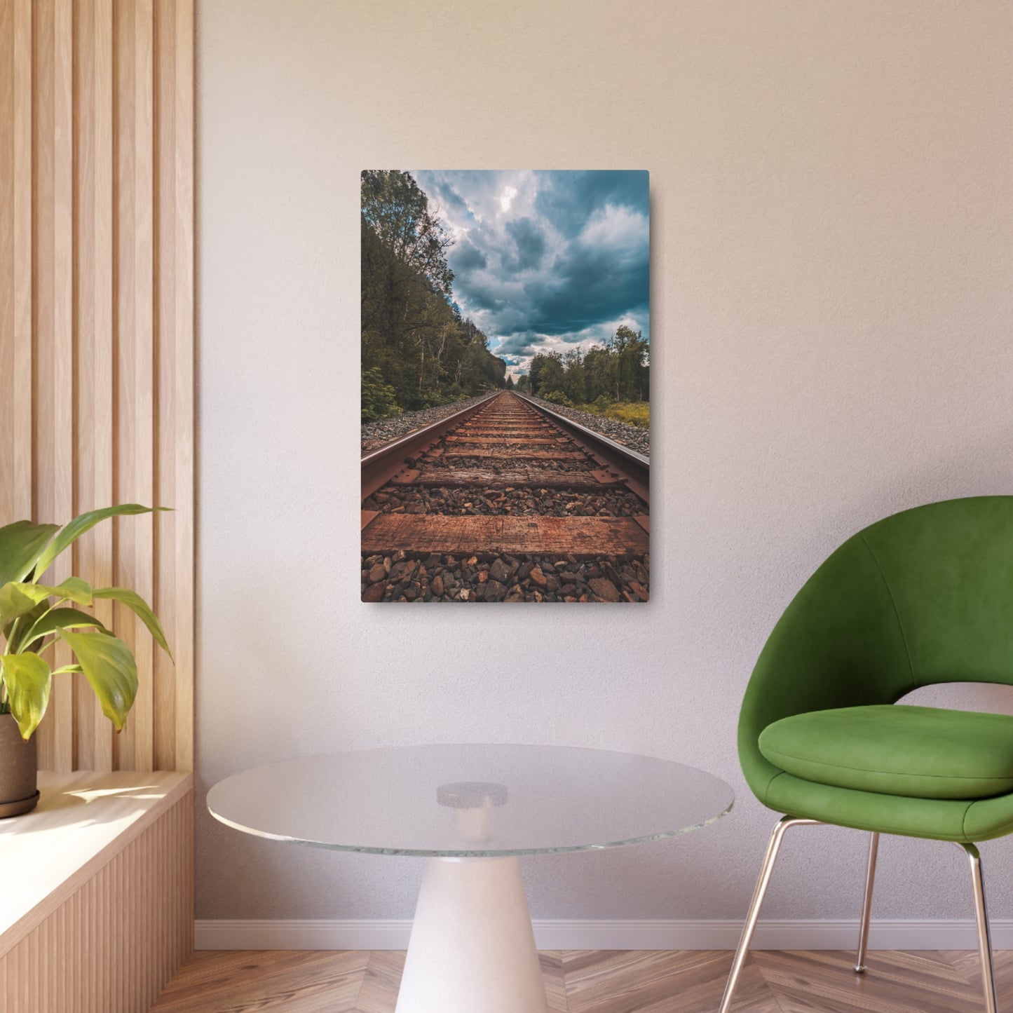 Oregon Train Tracks - Metal Art Sign