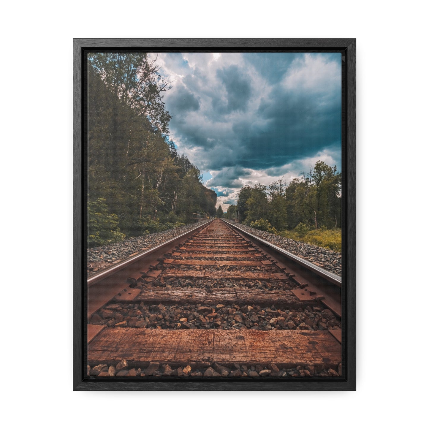 Oregon Train Tracks - Gallery Canvas Wraps, Vertical Frame