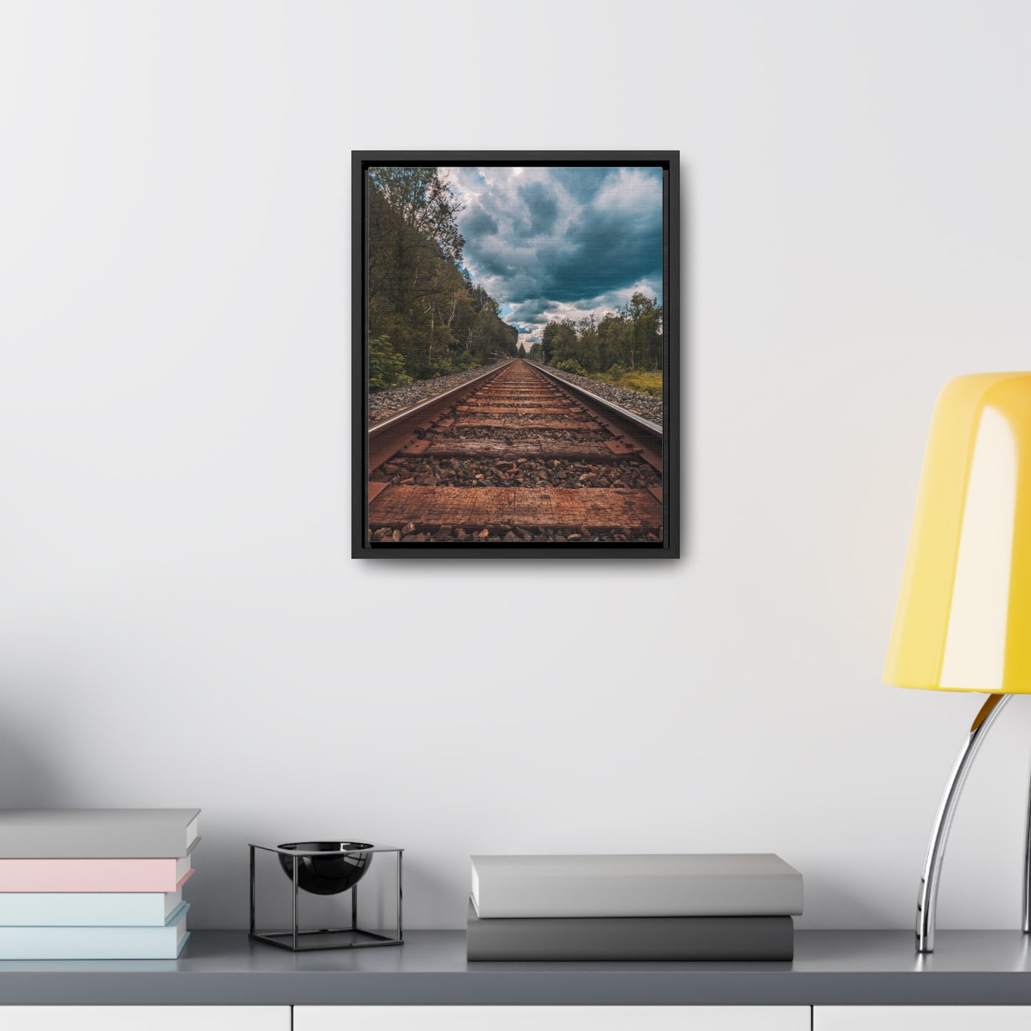 Oregon Train Tracks - Gallery Canvas Wraps, Vertical Frame