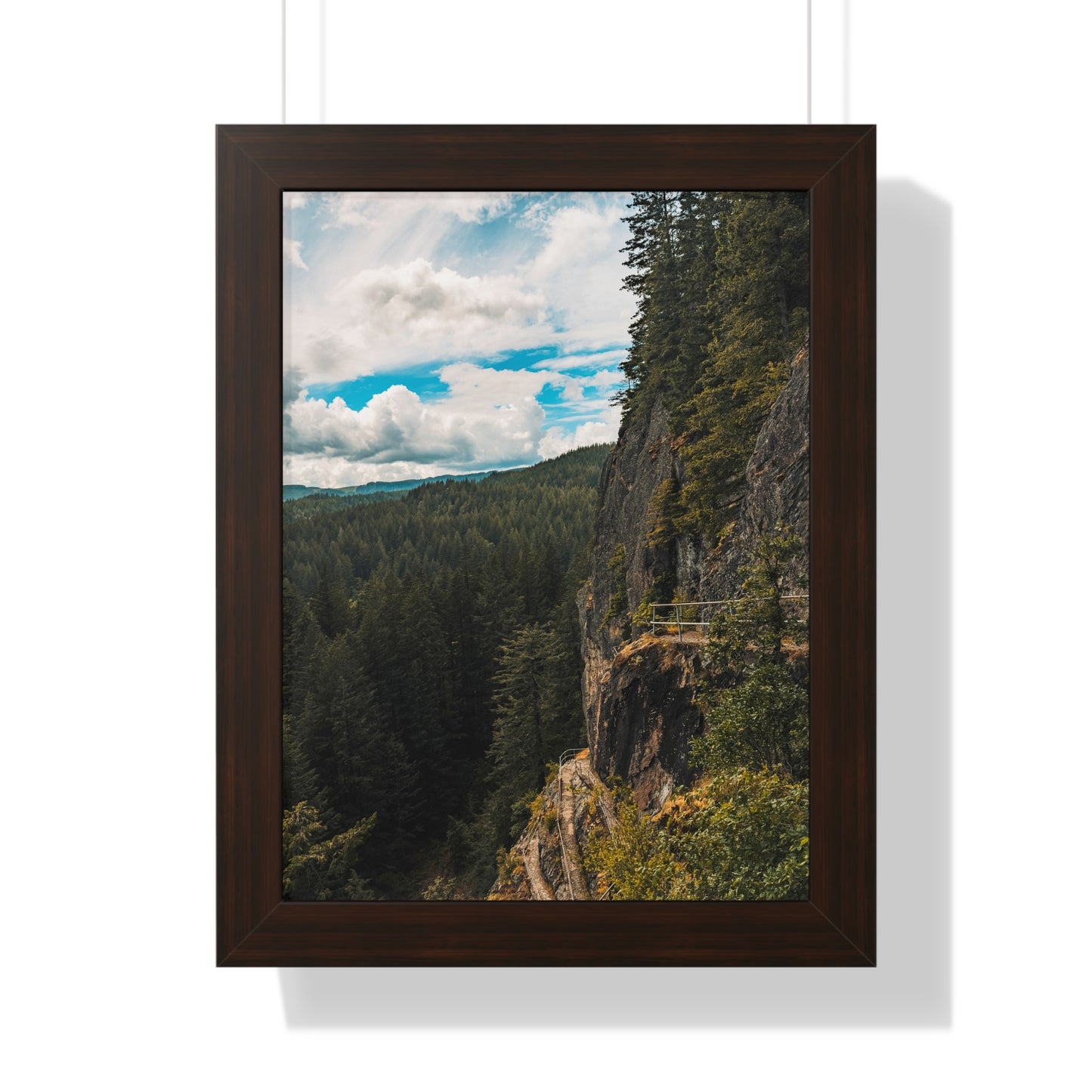 Washington - Beacon Rock View Point - Framed Vertical Poster