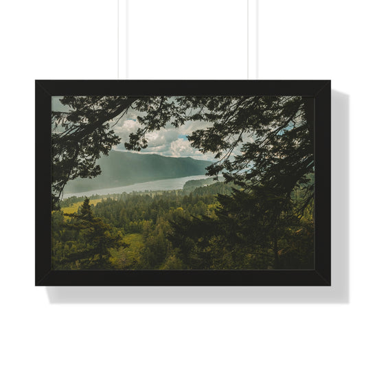 Washington - The Gorge Peak Through - Framed Horizontal Poster