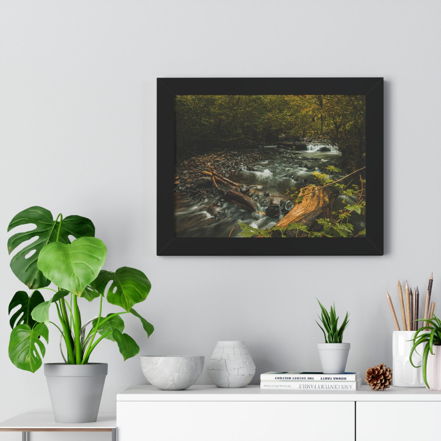 Oregon - Latourell Falls Small Creek - Framed Horizontal Poster