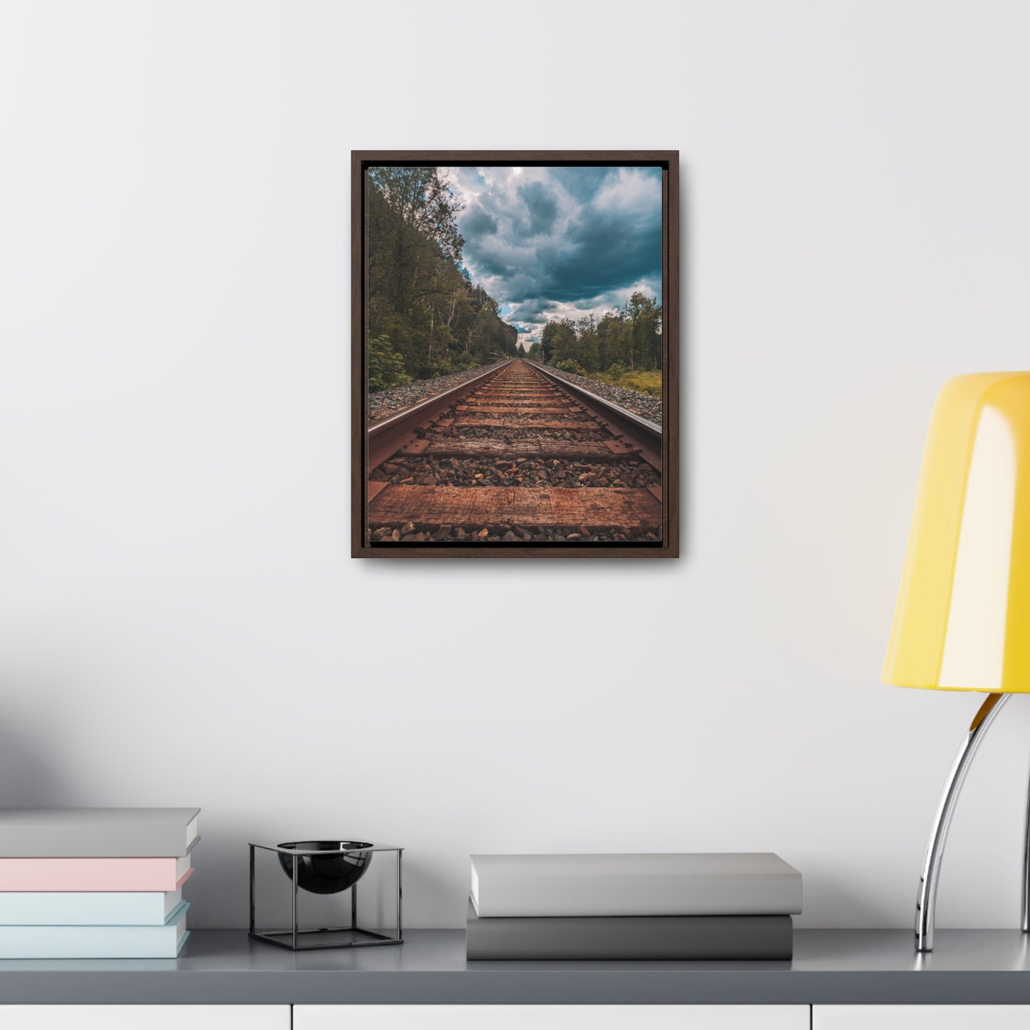 Oregon Train Tracks - Gallery Canvas Wraps, Vertical Frame