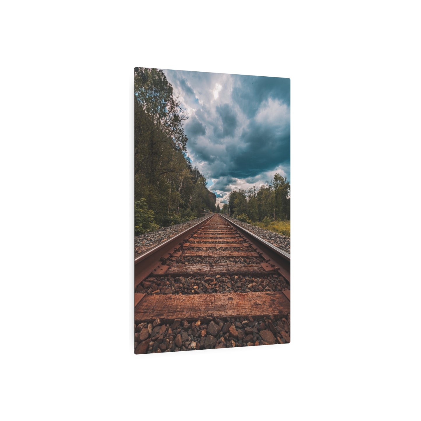 Oregon Train Tracks - Metal Art Sign