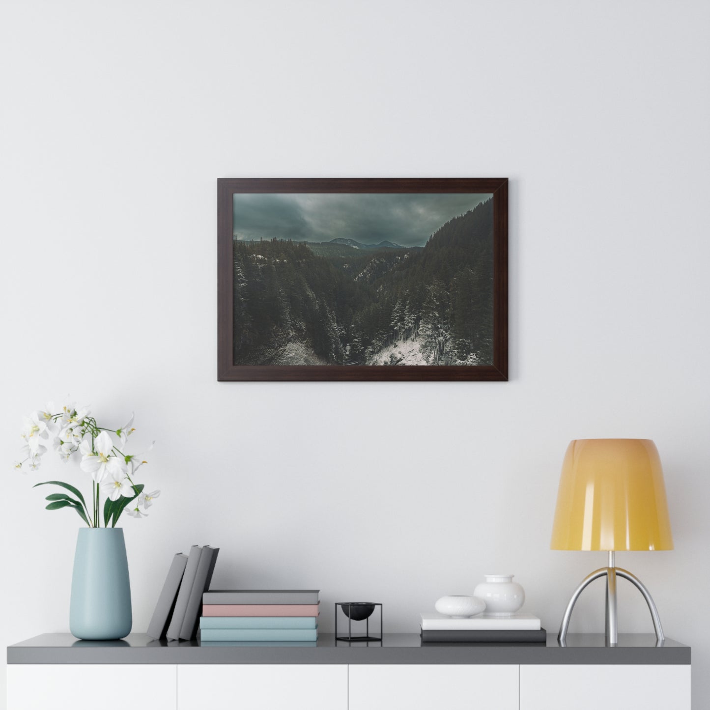 Oregon - Salt Creek Falls View Point - Framed Horizontal Poster