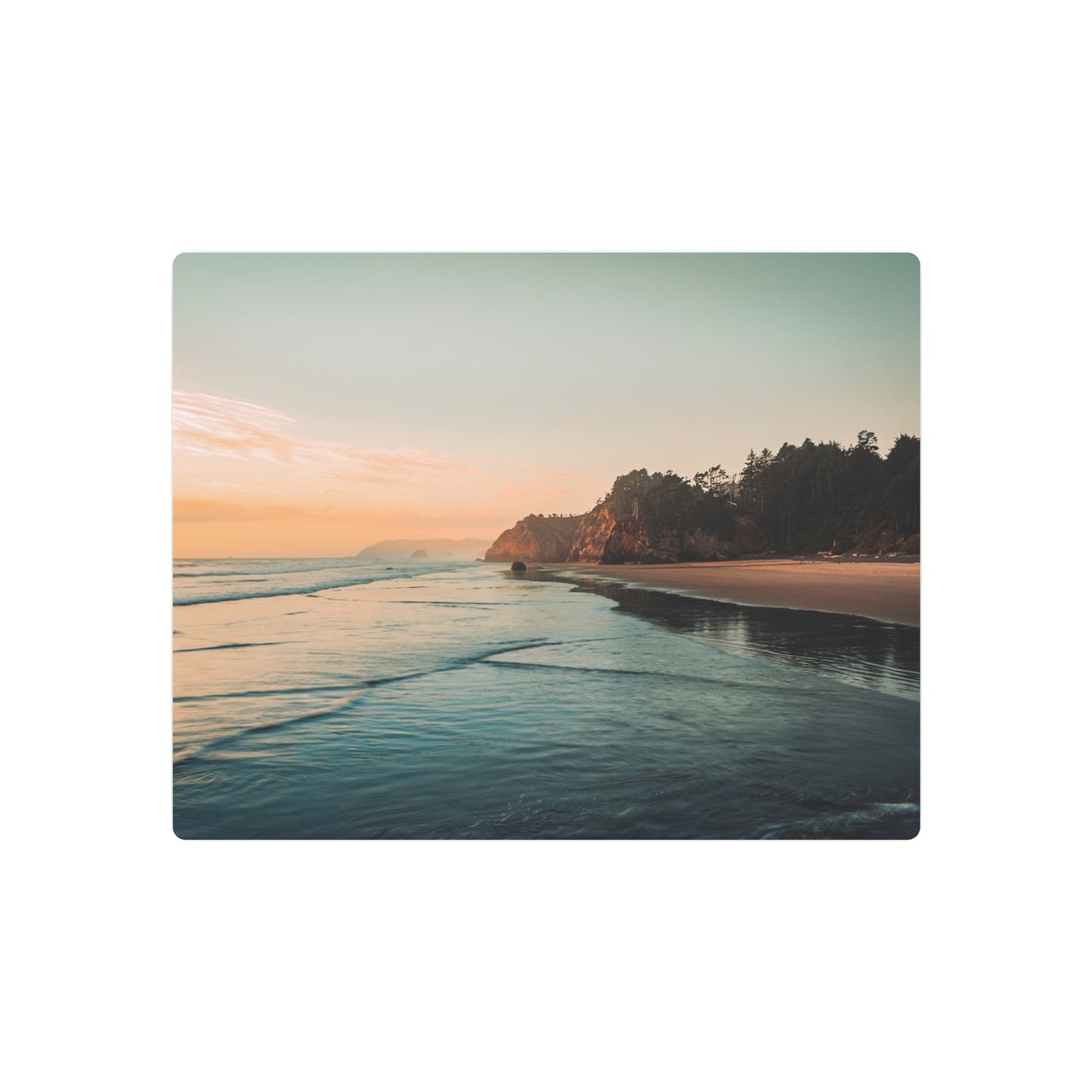 Oregon - Hug Point Sunset - Metal Art Sign