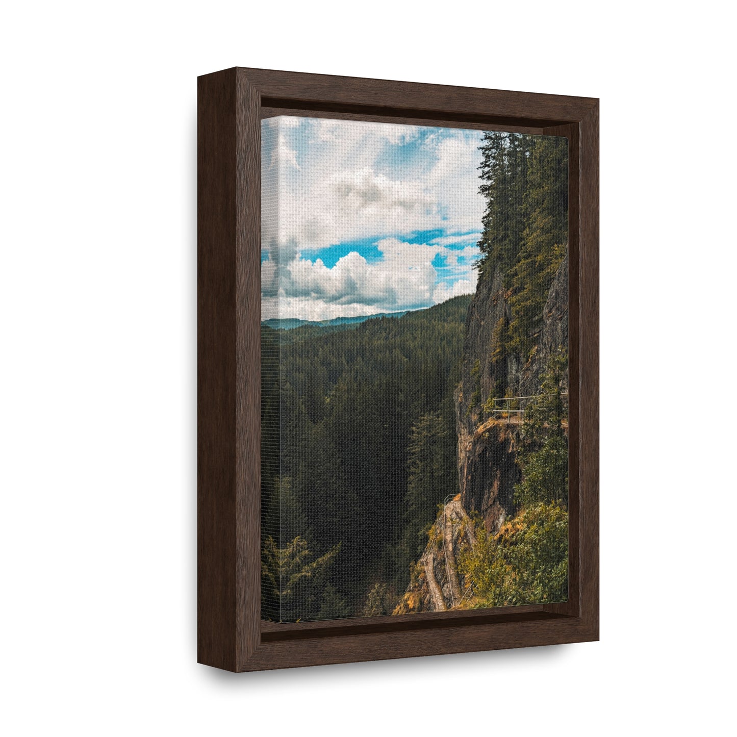 Washington - Beacon Rock View Point - Gallery Canvas Wraps, Vertical Frame
