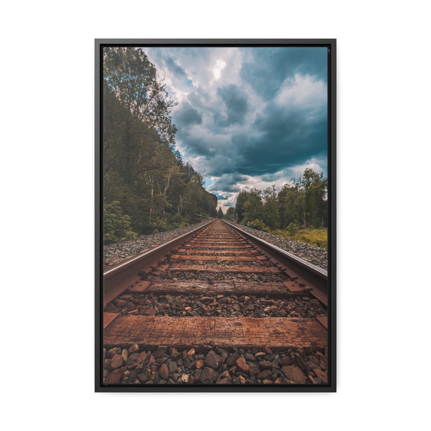 Oregon Train Tracks - Gallery Canvas Wraps, Vertical Frame
