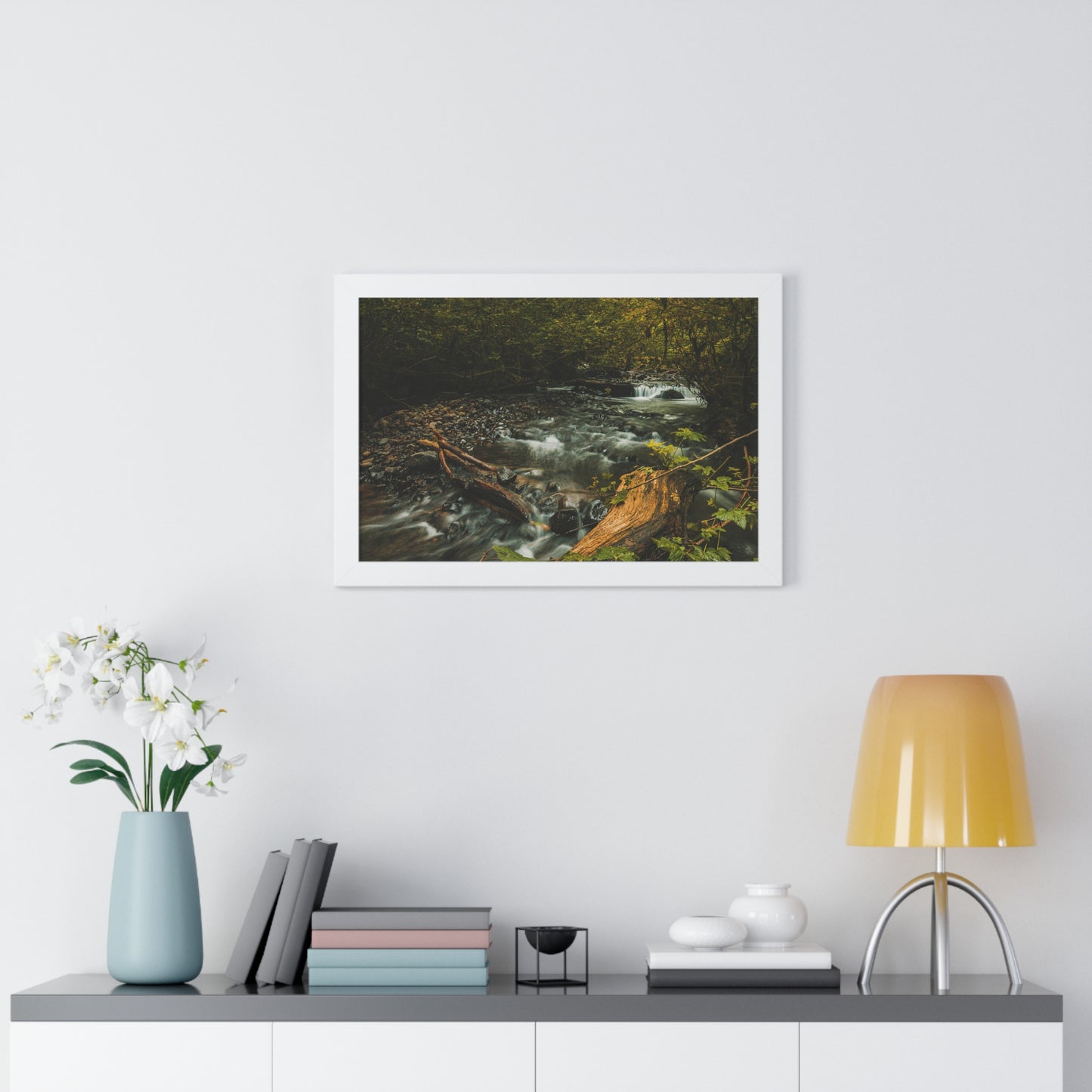 Oregon - Latourell Falls Small Creek - Framed Horizontal Poster