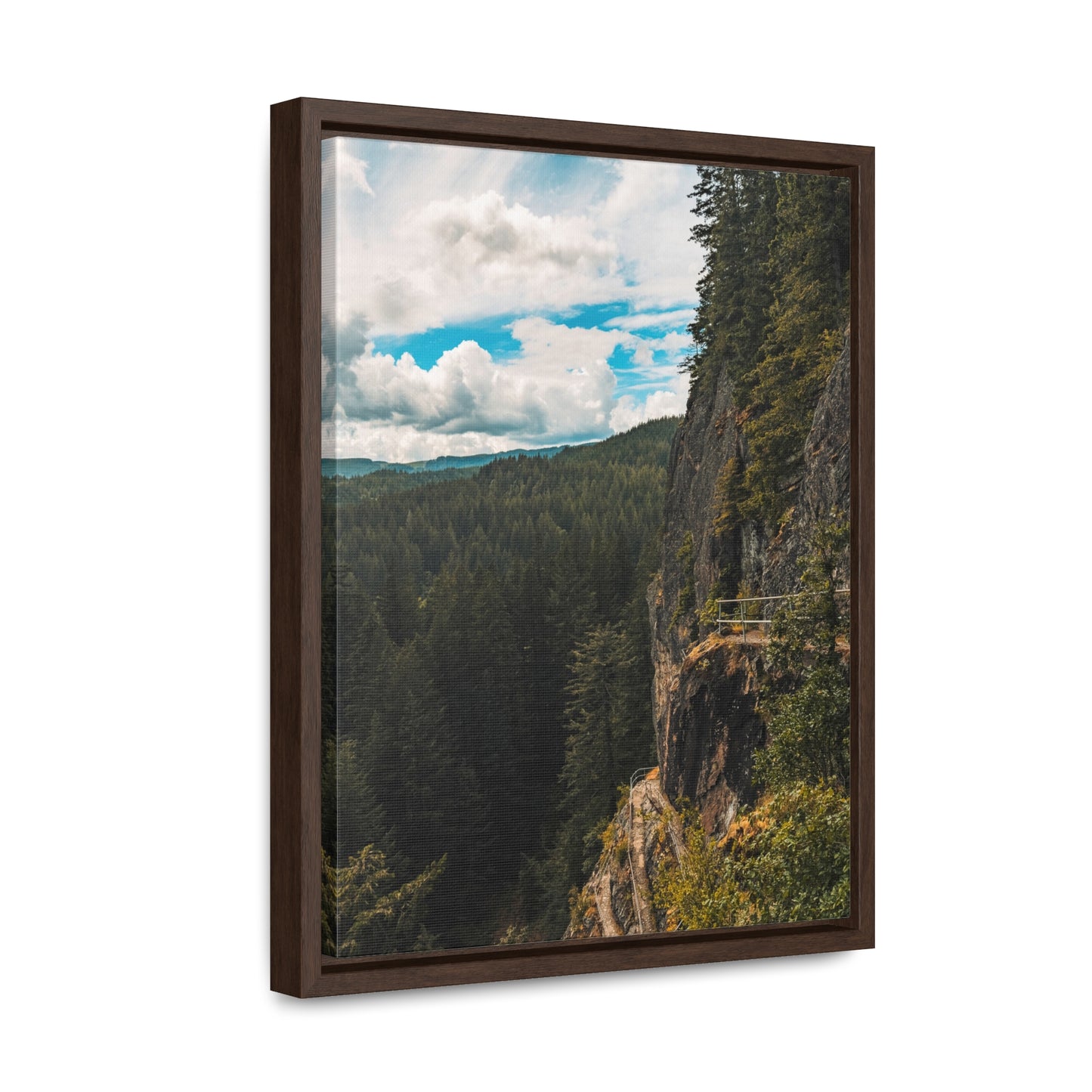 Washington - Beacon Rock View Point - Gallery Canvas Wraps, Vertical Frame