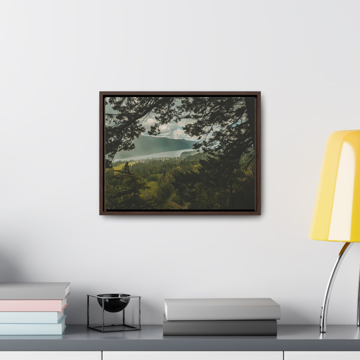 Washington - The Gorge Peak Through - Gallery Canvas Wrap, Horizontal Frame