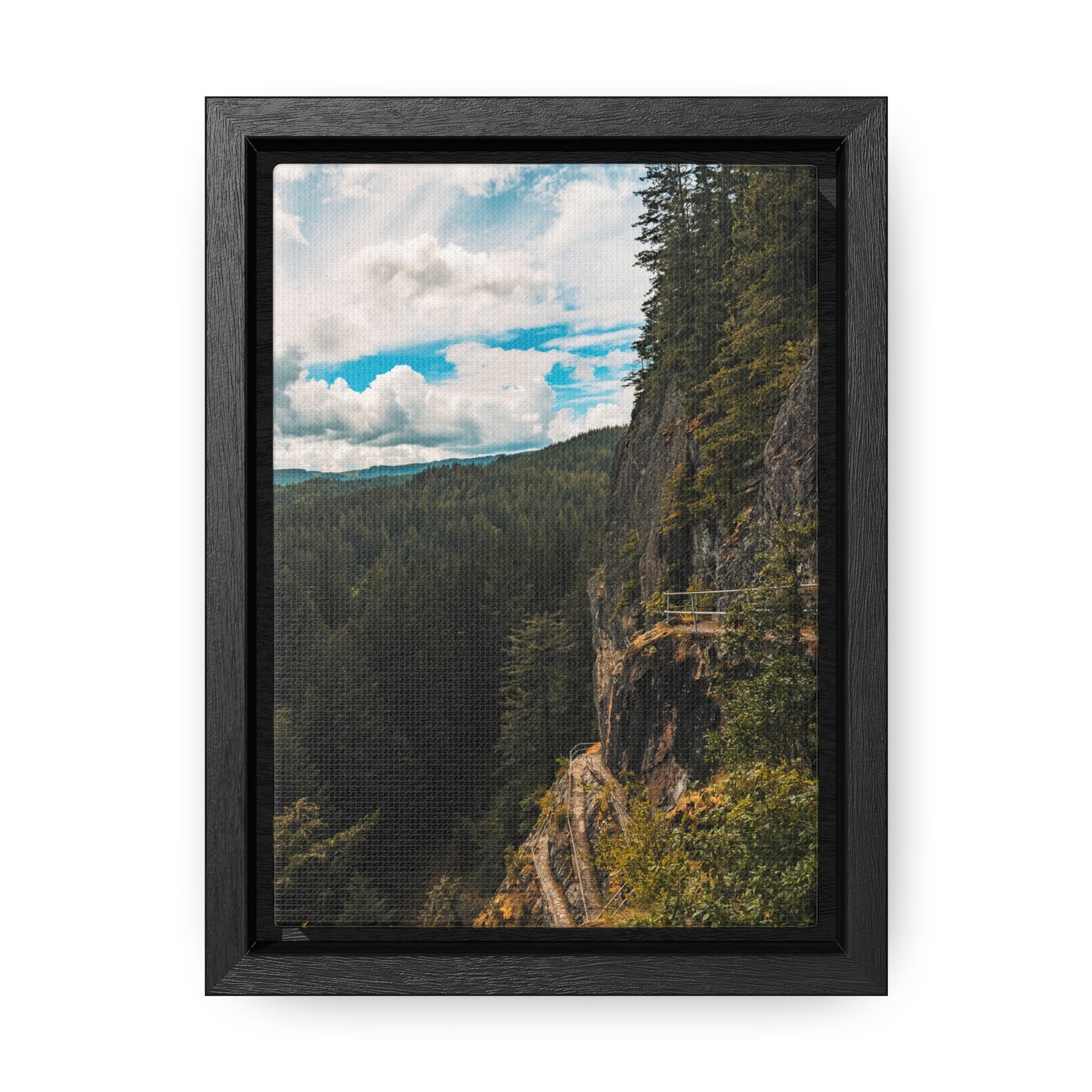 Washington - Beacon Rock View Point - Gallery Canvas Wraps, Vertical Frame