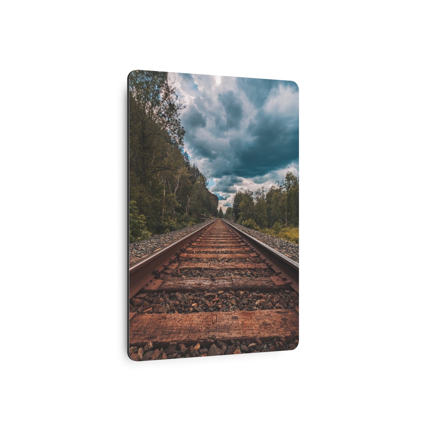 Oregon Train Tracks - Metal Art Sign