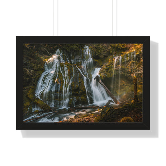 Washington - Panther Creek Falls - Framed Horizontal Poster