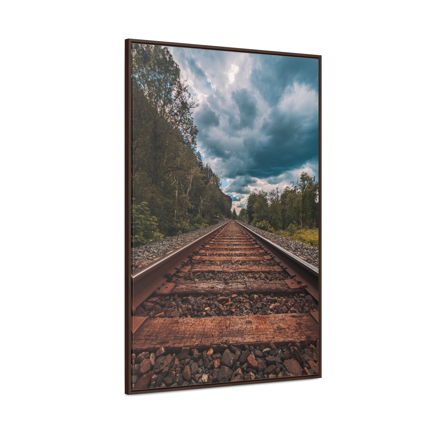 Oregon Train Tracks - Gallery Canvas Wraps, Vertical Frame