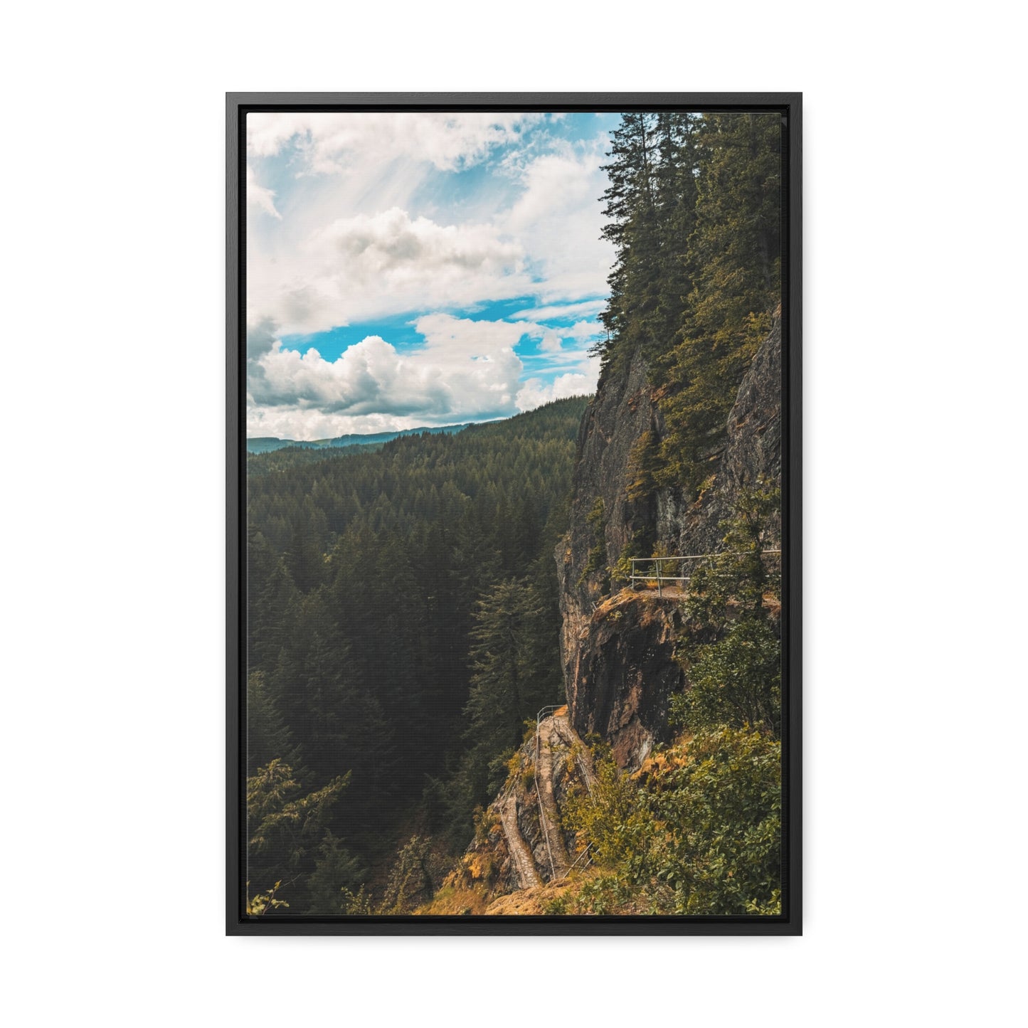 Washington - Beacon Rock View Point - Gallery Canvas Wraps, Vertical Frame