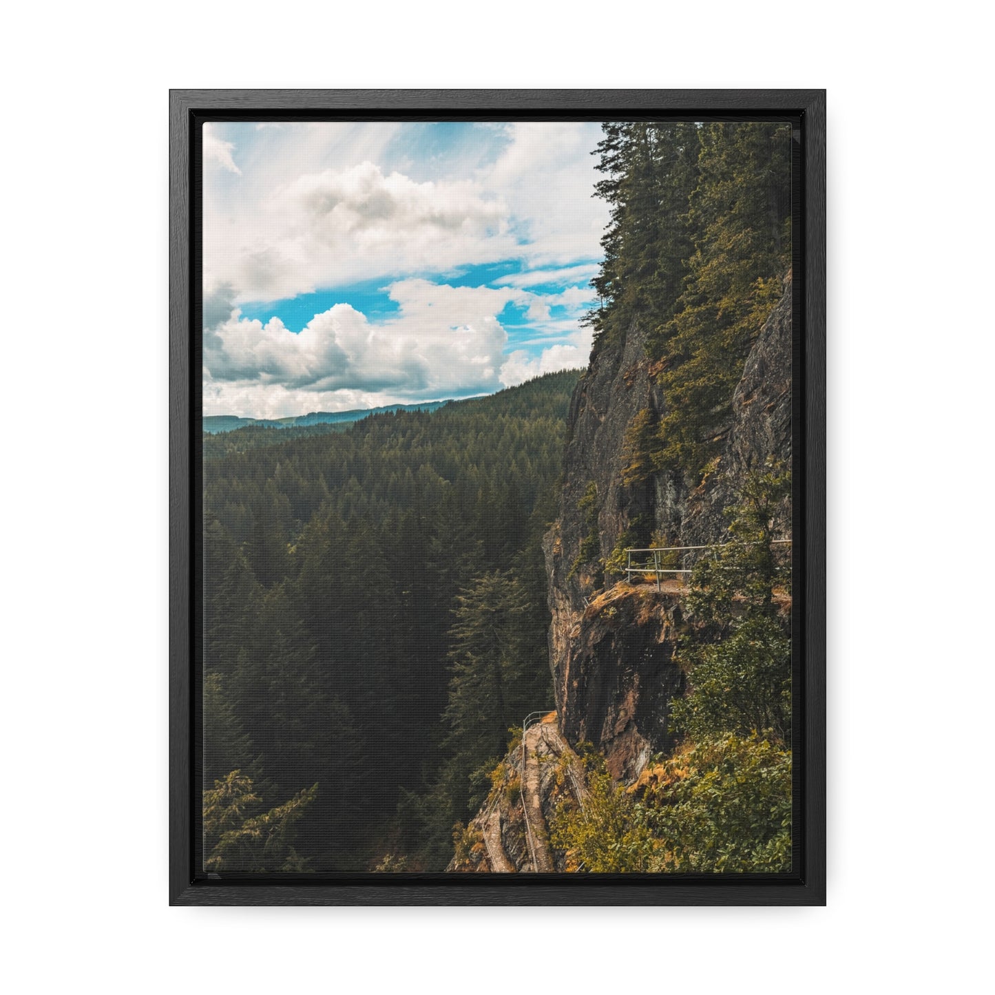 Washington - Beacon Rock View Point - Gallery Canvas Wraps, Vertical Frame