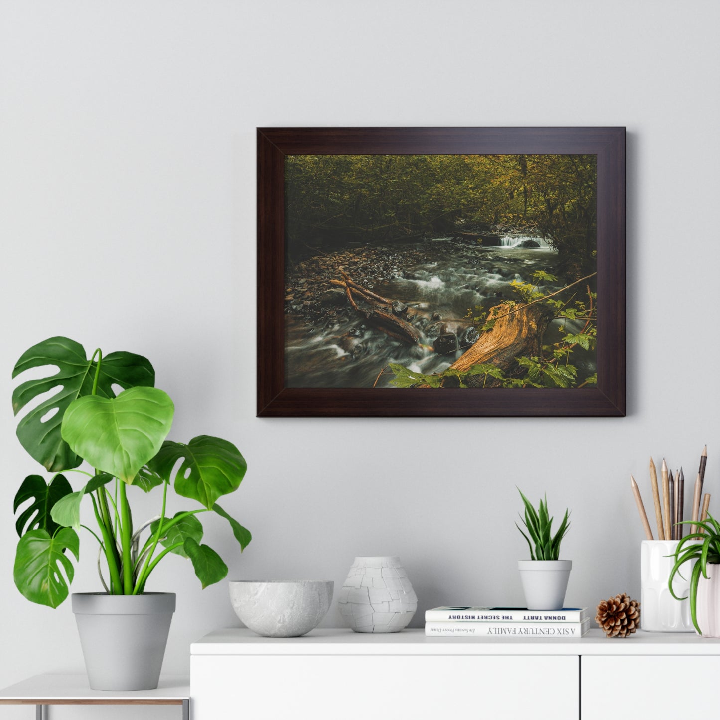 Oregon - Latourell Falls Small Creek - Framed Horizontal Poster