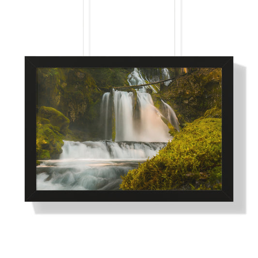 Washington - Lower Panther Creek Falls - Framed Horizontal Poster