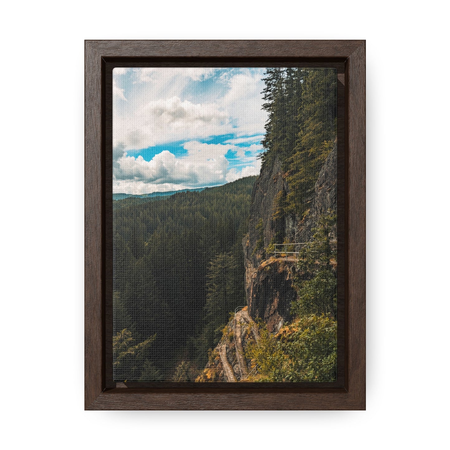 Washington - Beacon Rock View Point - Gallery Canvas Wraps, Vertical Frame