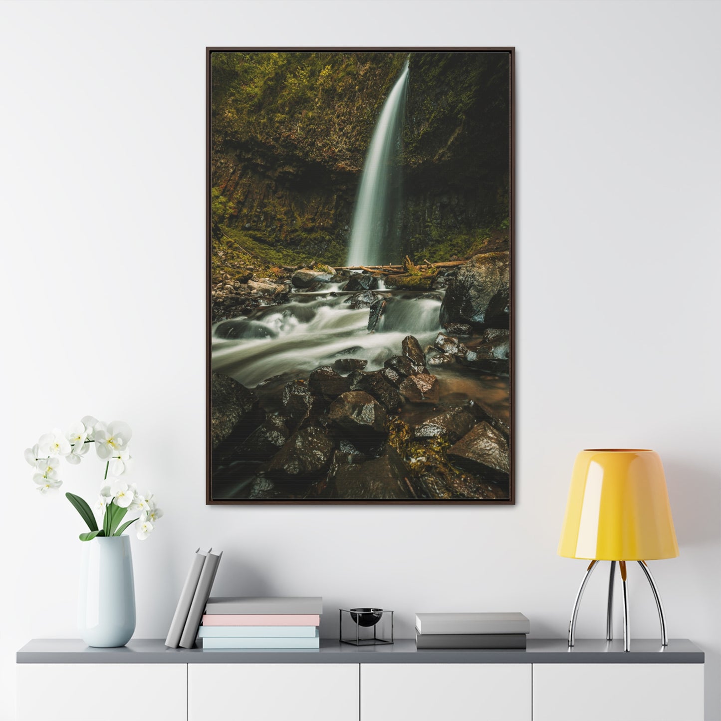 Oregon - Upper Latourell Falls - Gallery Canvas Wraps, Vertical Frame