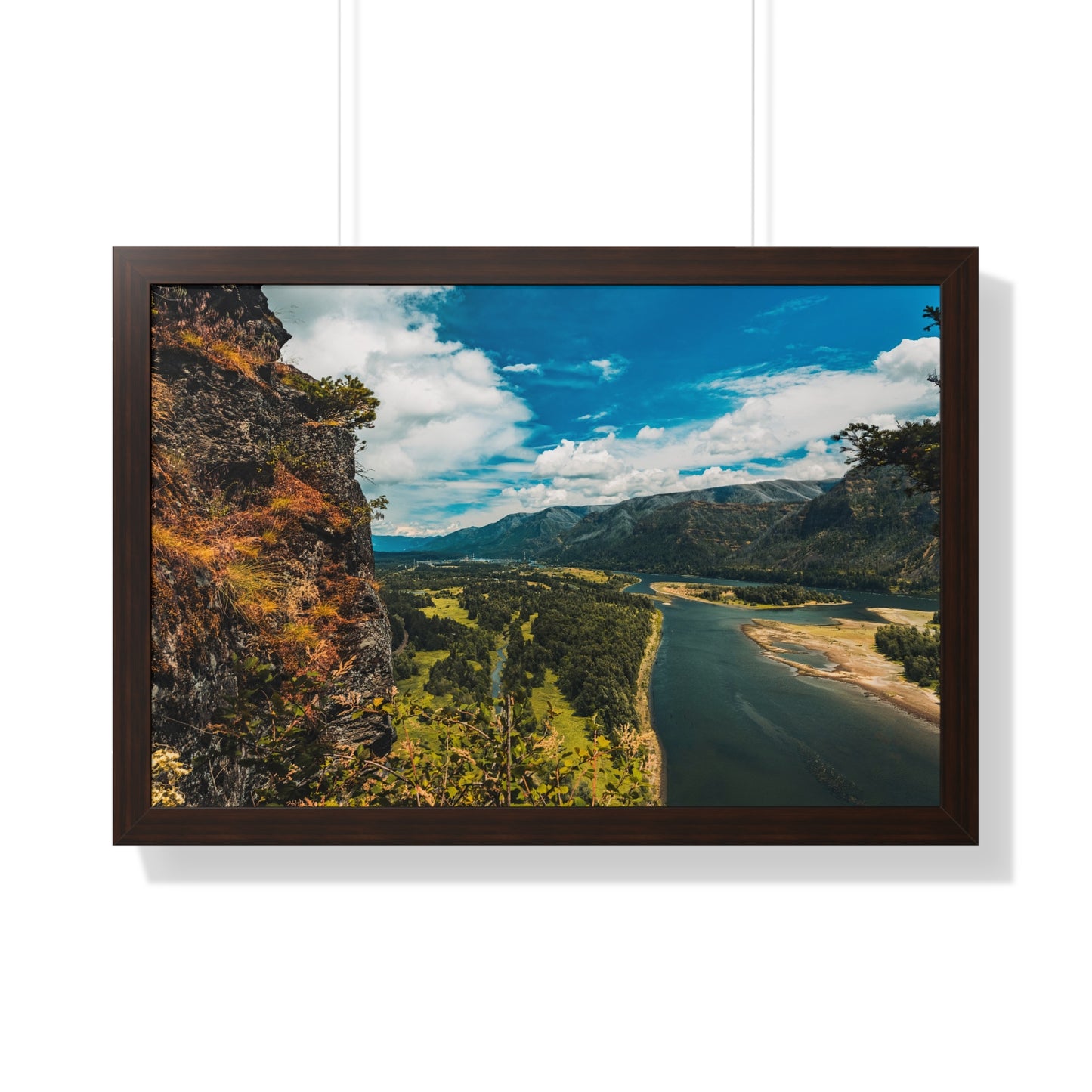Washington - Beacon Rock - Framed Horizontal Poster