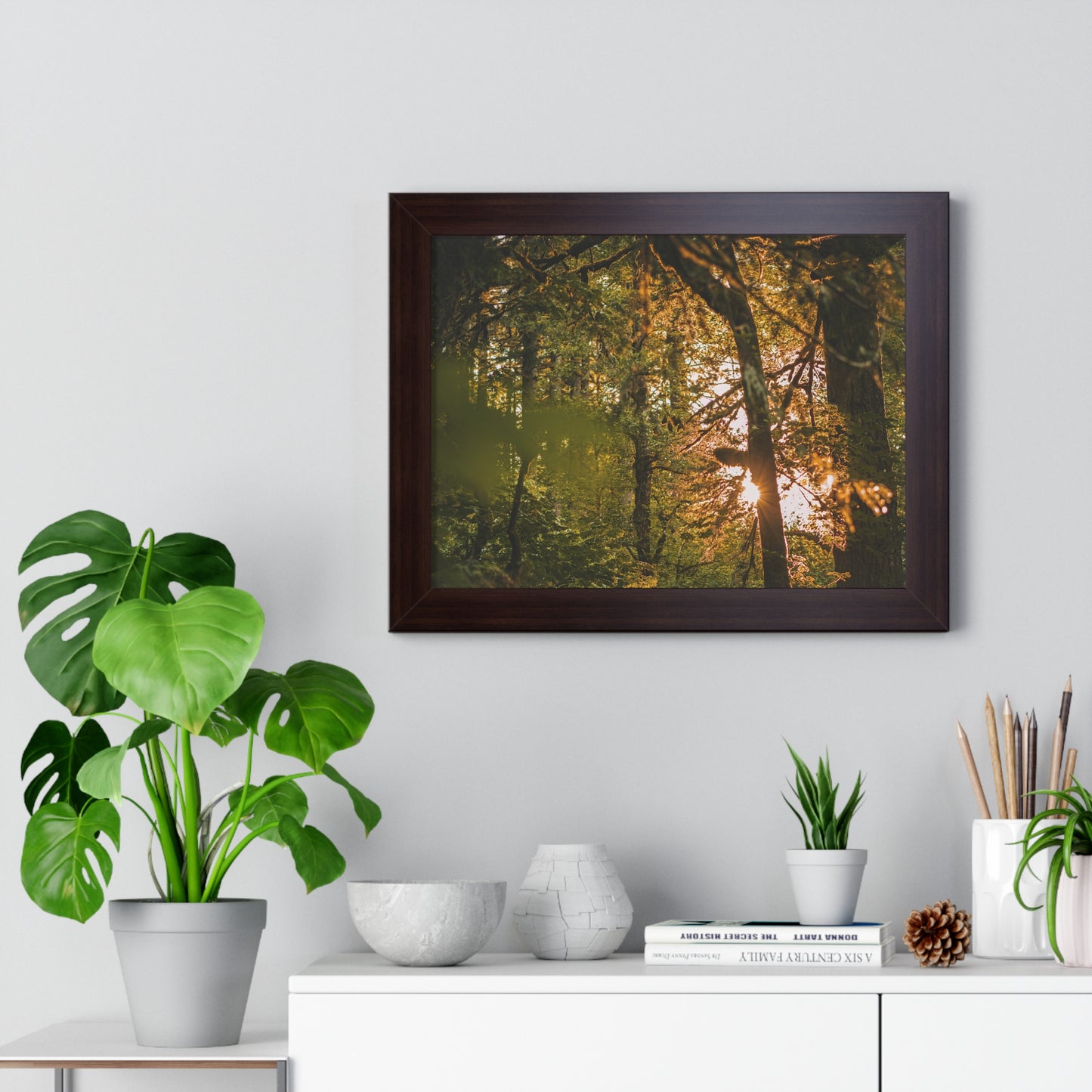 Oregon - Latourell Falls Sunset - Framed Horizontal Poster