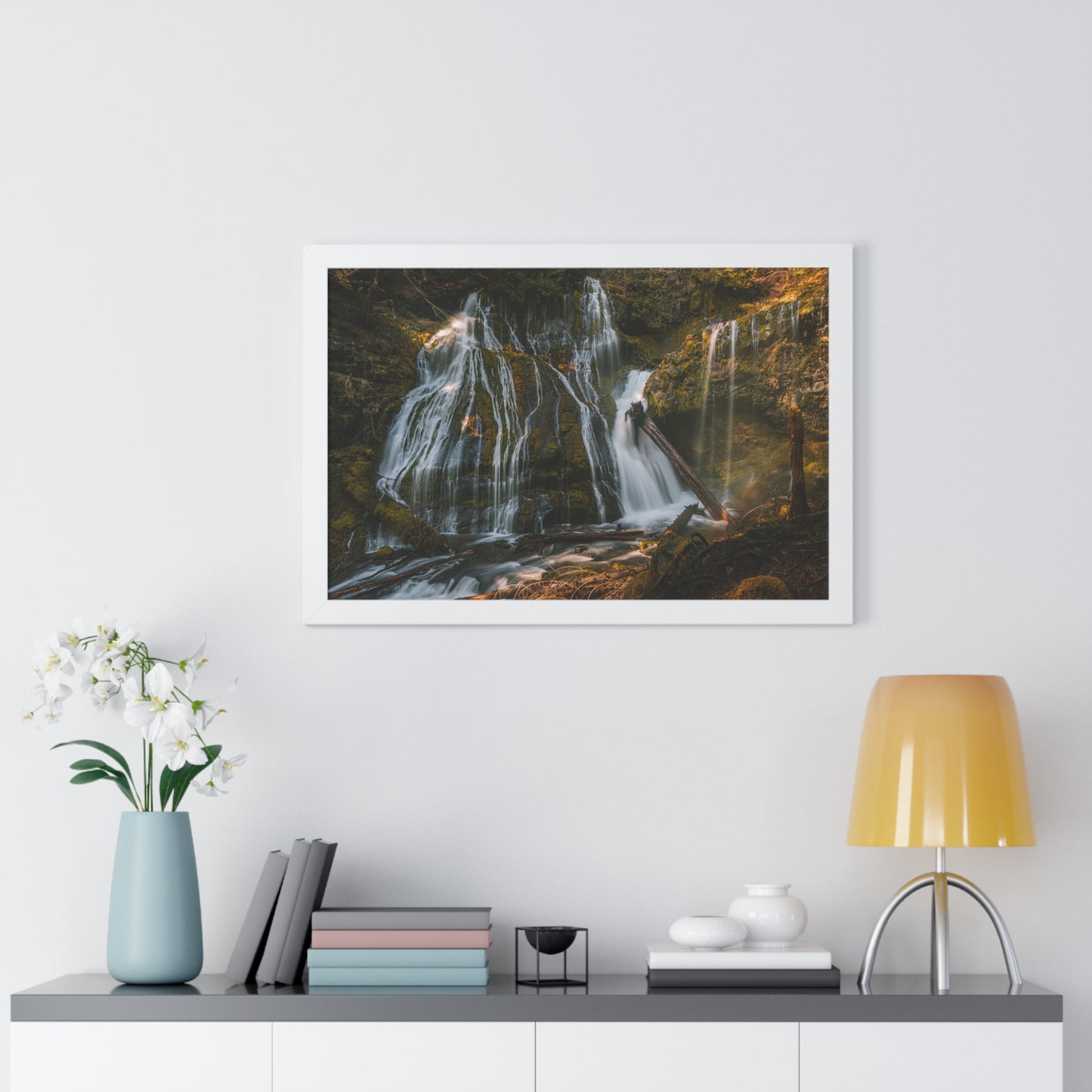 Washington - Panther Creek Falls - Framed Horizontal Poster
