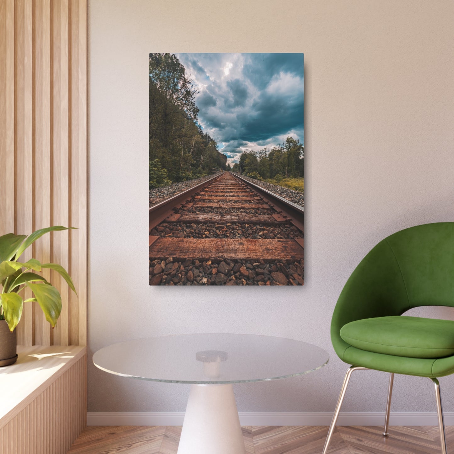 Oregon Train Tracks - Metal Art Sign