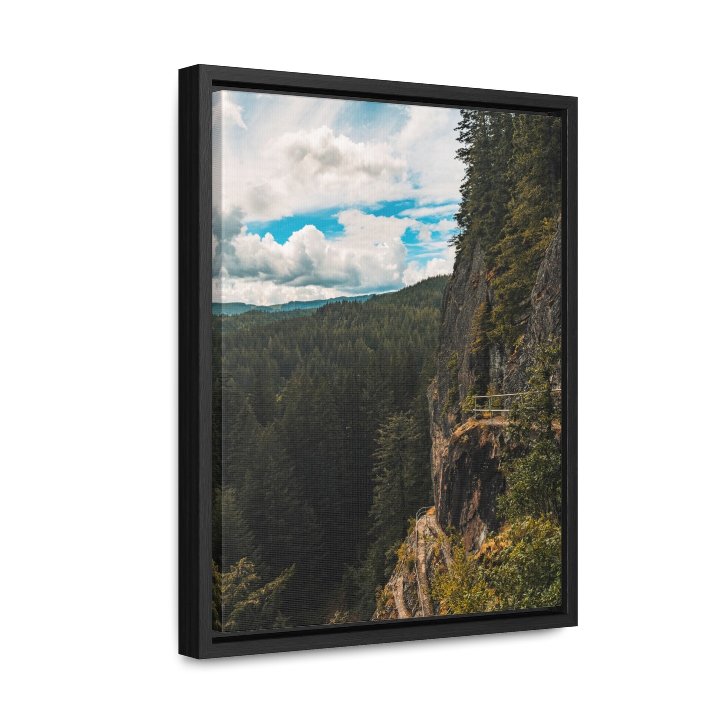 Washington - Beacon Rock View Point - Gallery Canvas Wraps, Vertical Frame