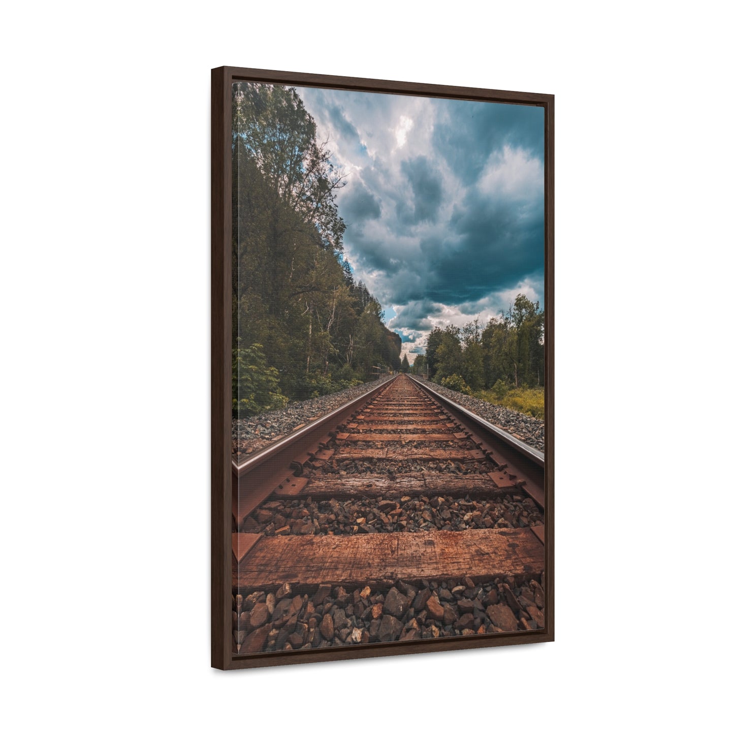 Oregon Train Tracks - Gallery Canvas Wraps, Vertical Frame