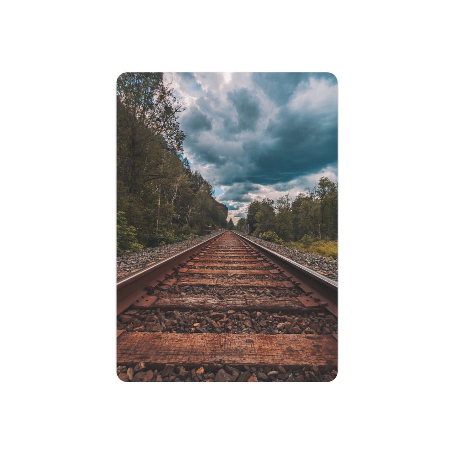 Oregon Train Tracks - Metal Art Sign