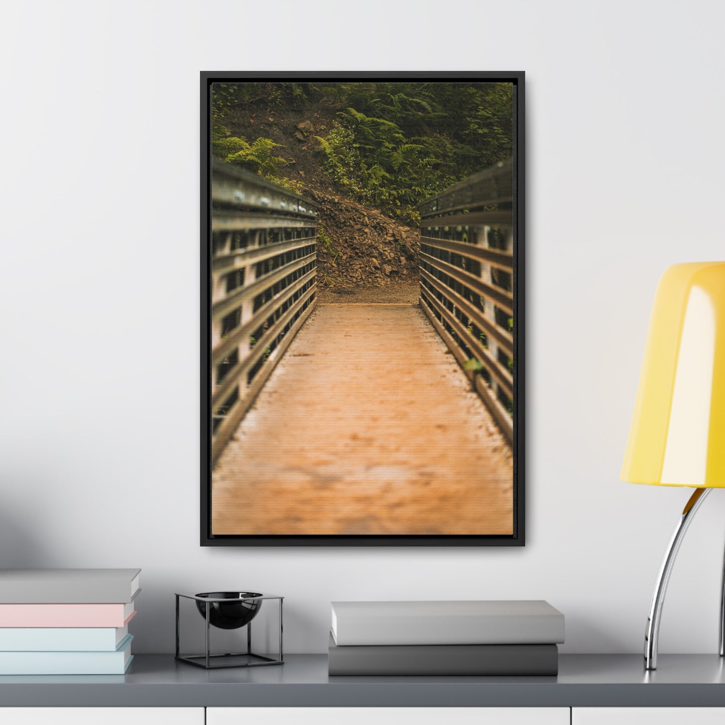 Oregon - Upper Latourell Falls Bridge - Gallery Canvas Wraps, Vertical Frame