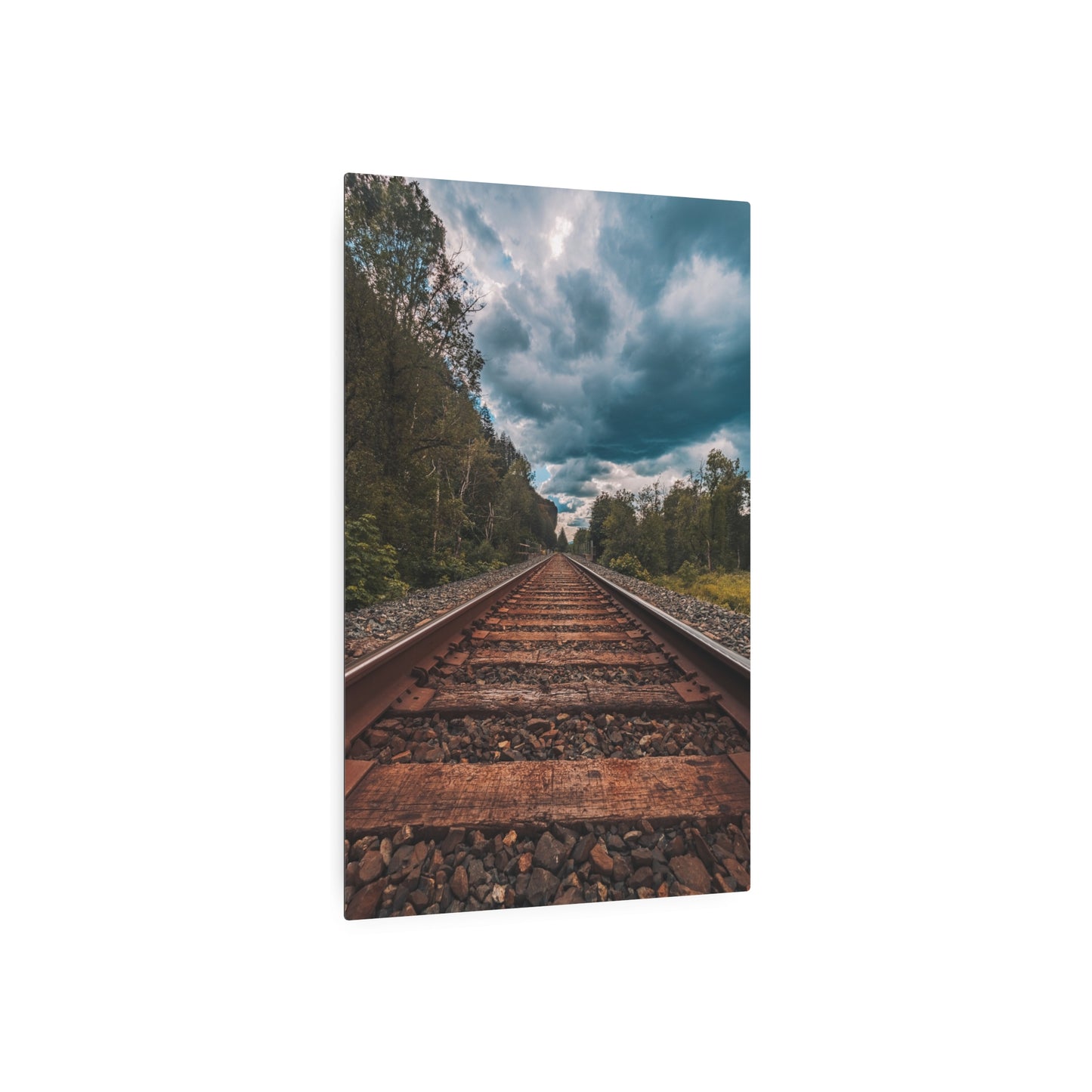Oregon Train Tracks - Metal Art Sign