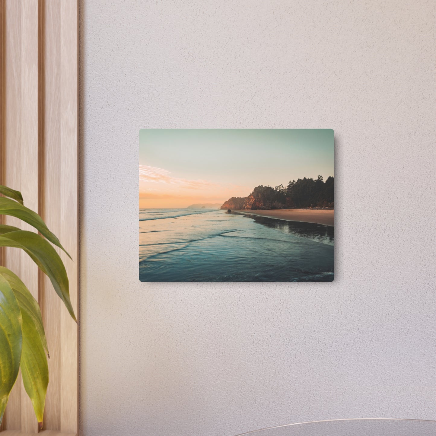 Oregon - Hug Point Sunset - Metal Art Sign