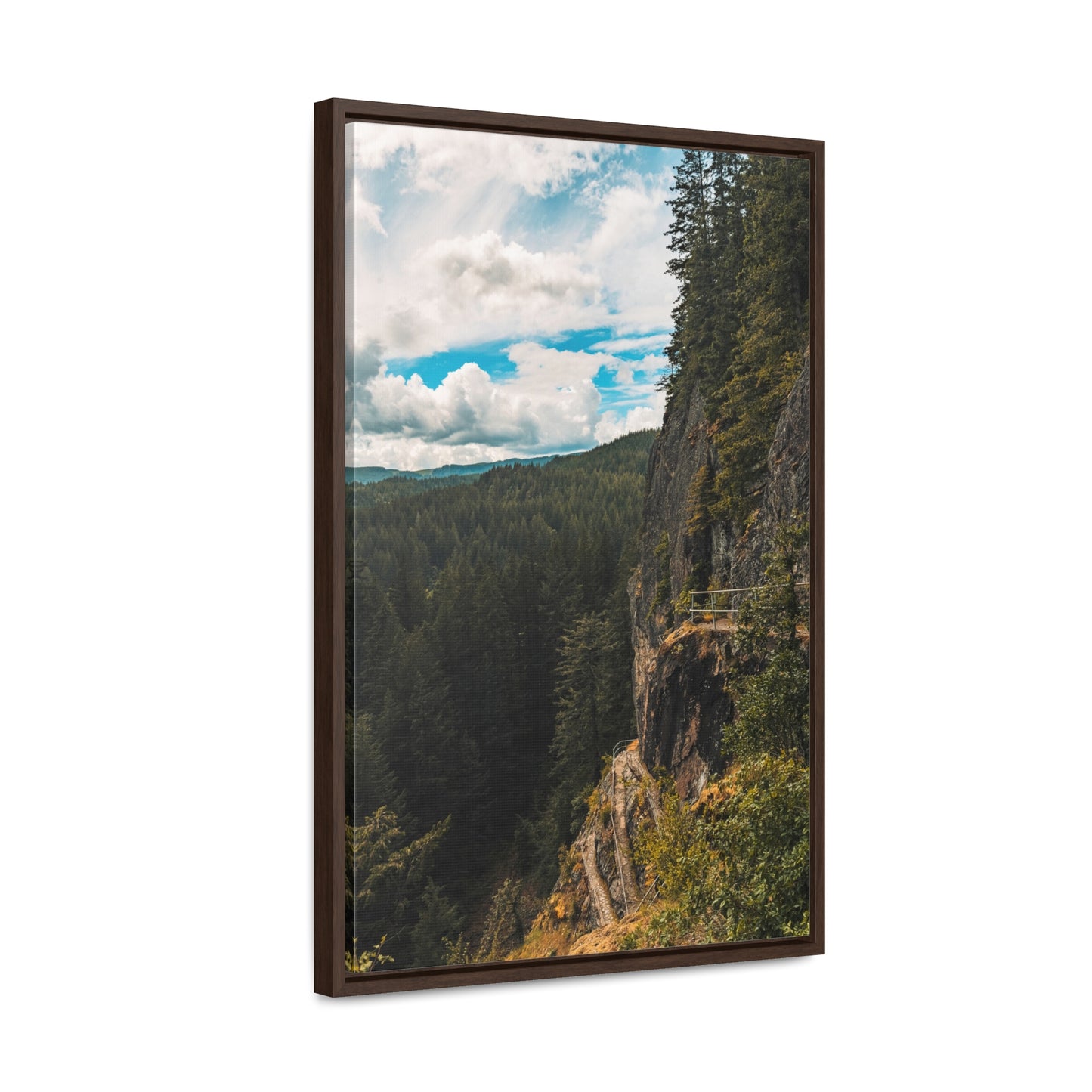 Washington - Beacon Rock View Point - Gallery Canvas Wraps, Vertical Frame