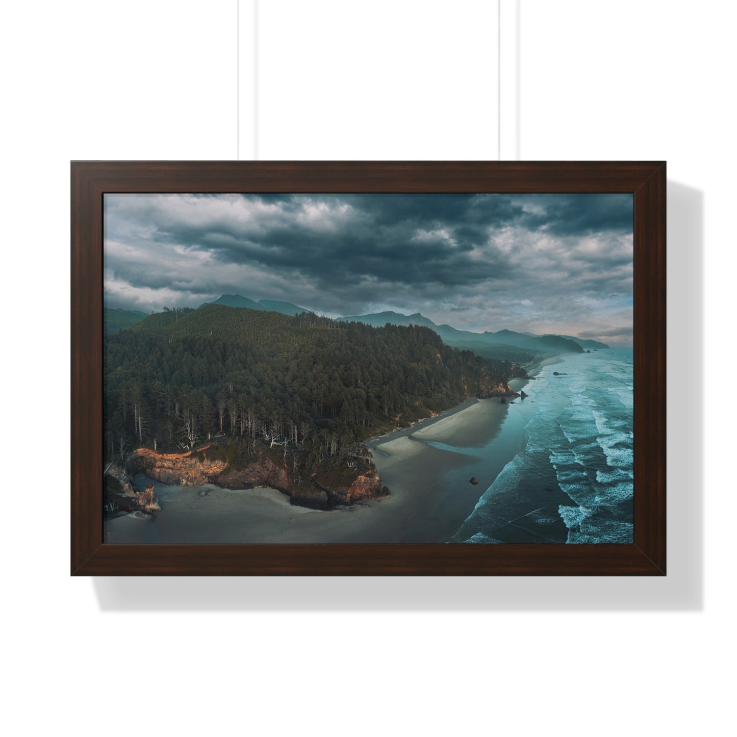 Oregon - Hug Point Sky View - Framed Horizontal Poster