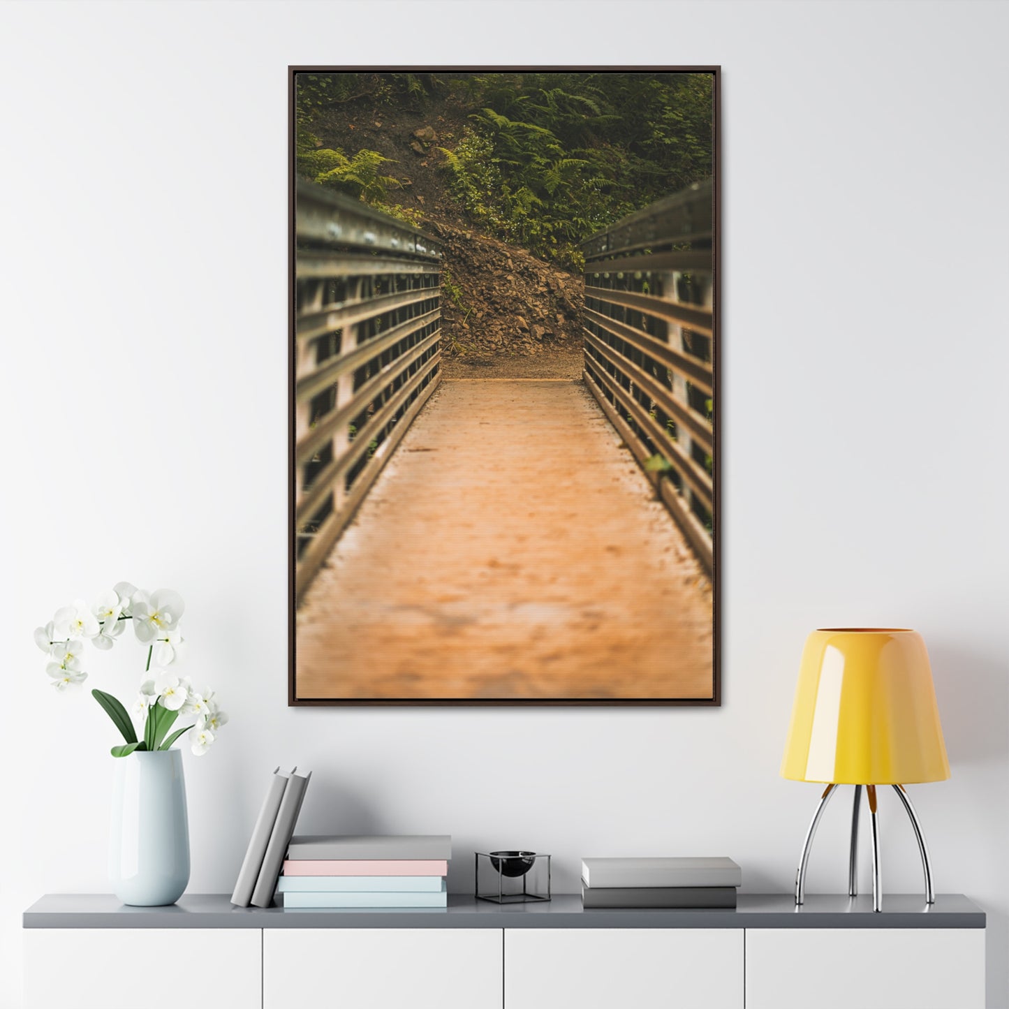 Oregon - Upper Latourell Falls Bridge - Gallery Canvas Wraps, Vertical Frame