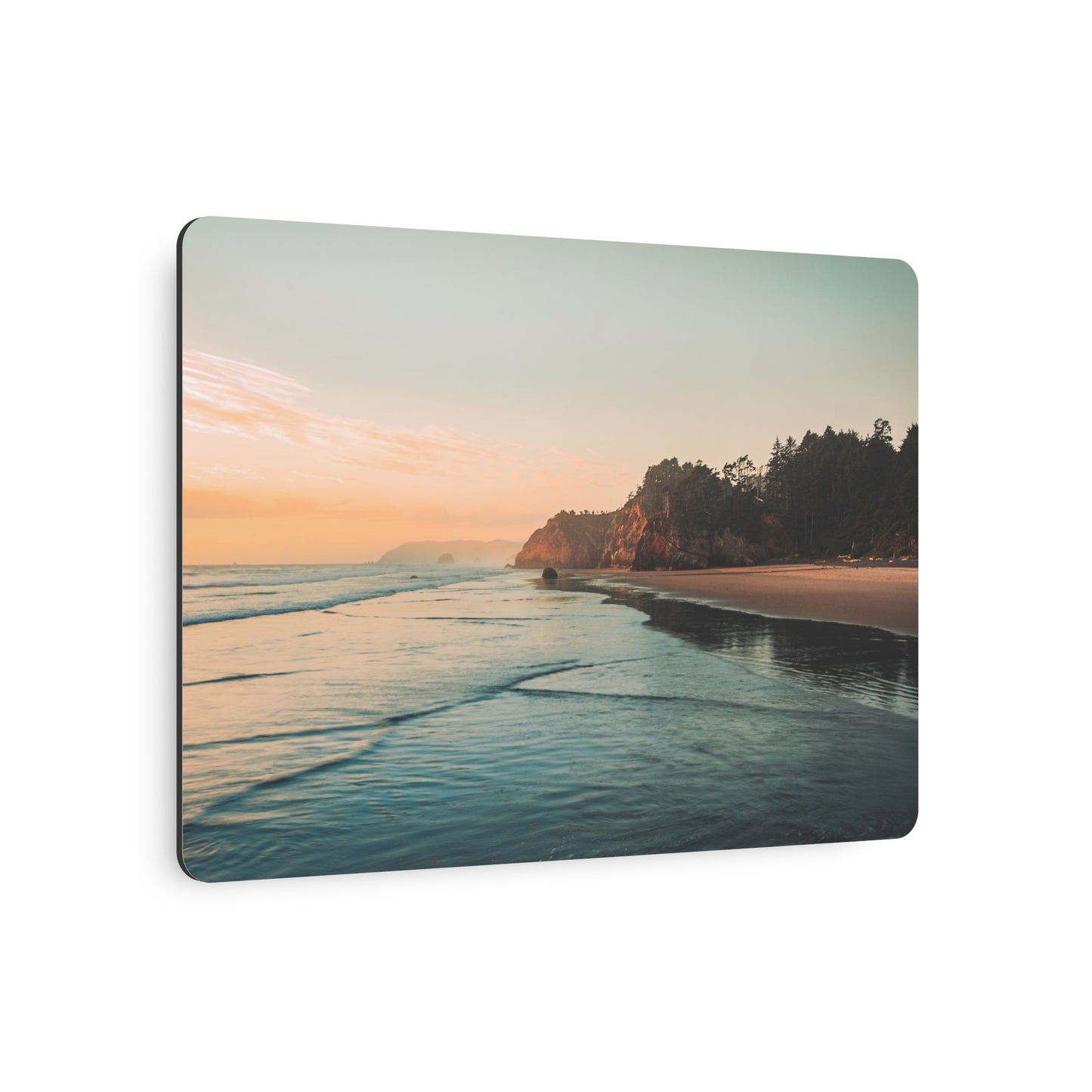 Oregon - Hug Point Sunset - Metal Art Sign