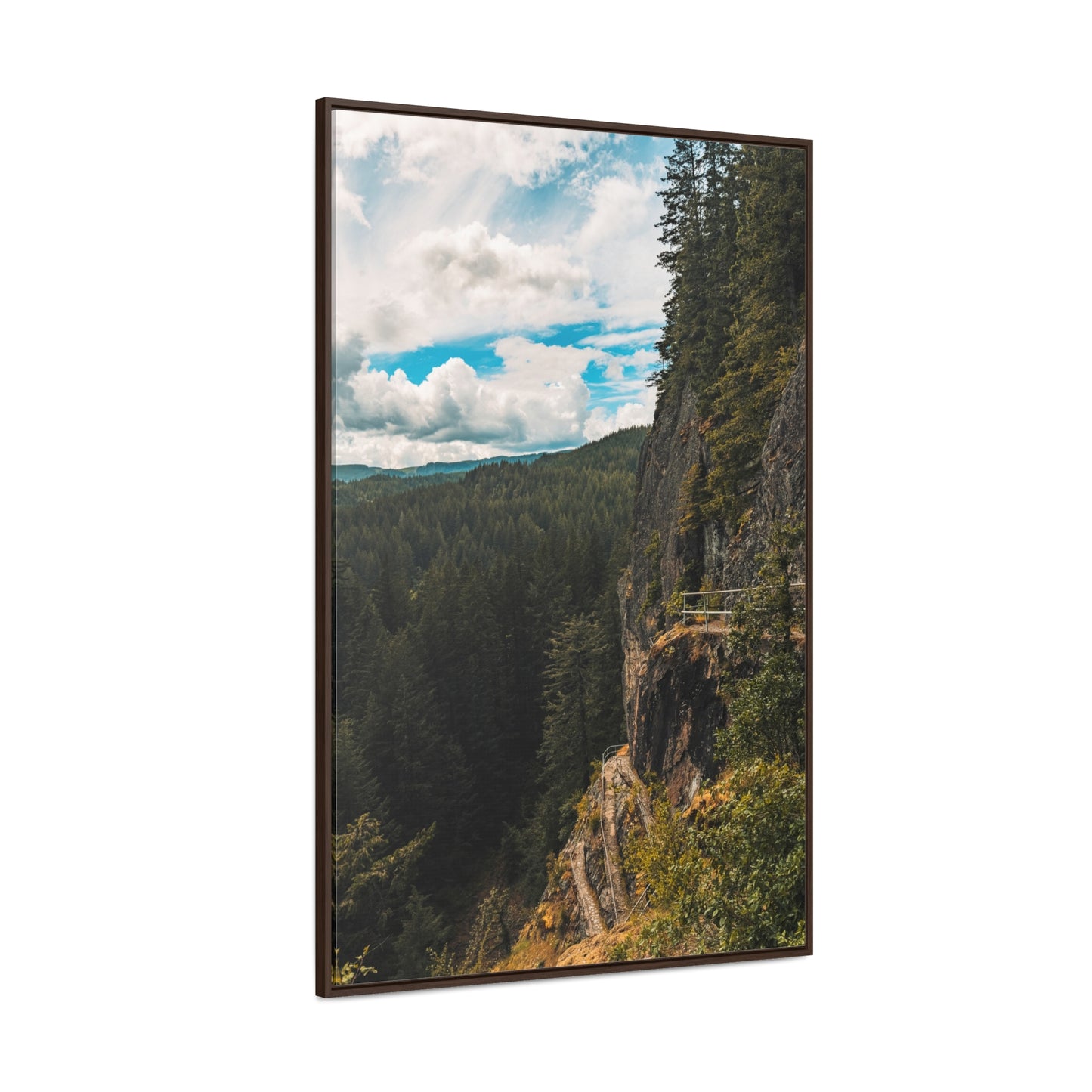 Washington - Beacon Rock View Point - Gallery Canvas Wraps, Vertical Frame