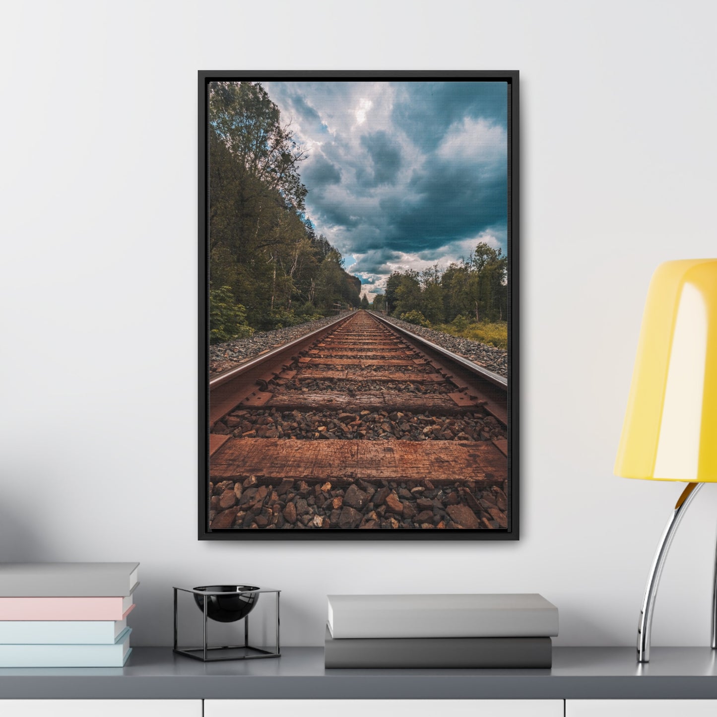 Oregon Train Tracks - Gallery Canvas Wraps, Vertical Frame